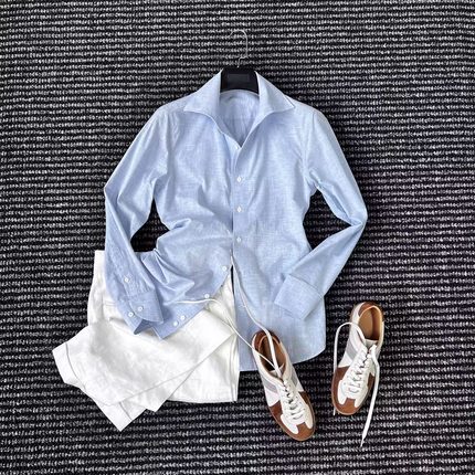 CssuGent那不勒斯皇后 高定 老钱 设计美学 一片领衬衫男绅士衬衣