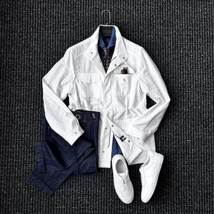 CssuGent春季LP高端亚麻泡泡沙绅士休闲夹克男士复古M65通勤外套