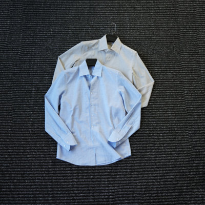 高定棉麻长袖衬衫男秋季商务