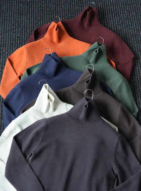 CssuGent 100%绵羊毛 时尚半高领保暖针织毛衣男休闲百搭打底衫潮