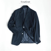 搞定Blazer金属扣那不勒斯藏蓝色布雷泽西服男士 西装 意式 休闲四季