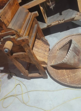 茶文化民国时期纯手工揉茶机茶叶博物馆竹茶筛子茶叶选芽机展览品