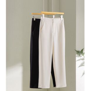 烟管裤 精致干练 百搭通勤显瘦款 垂感高级感休闲九分裤 修身