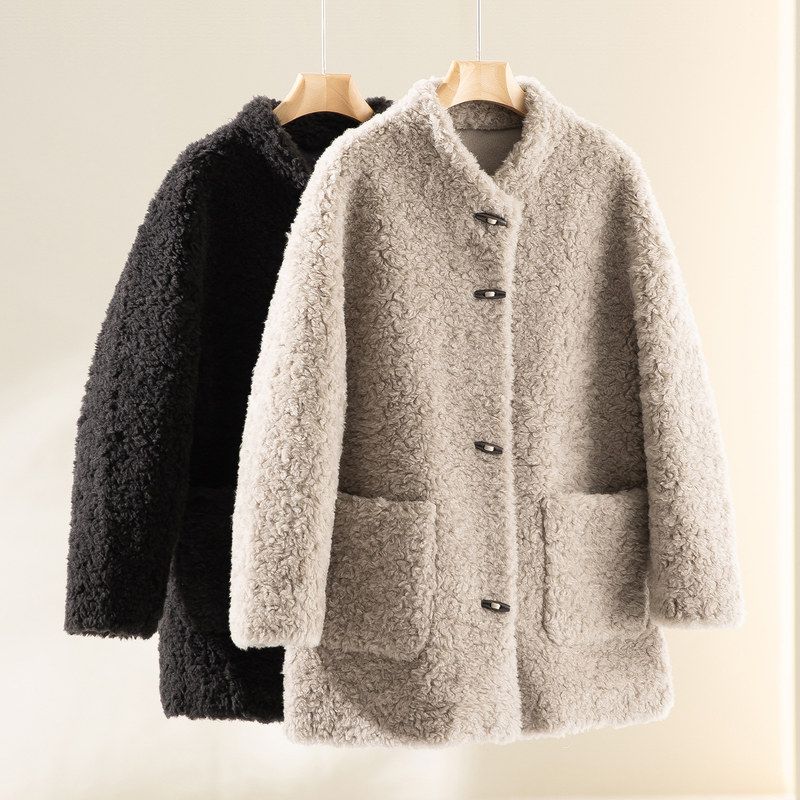 2025秋冬新款100绵羊毛皮毛一体