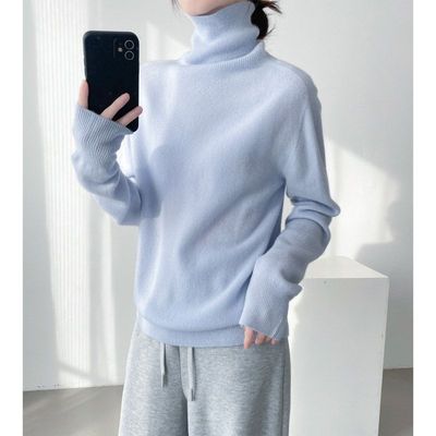 高领羊毛衫女套头堆堆领毛衣2025