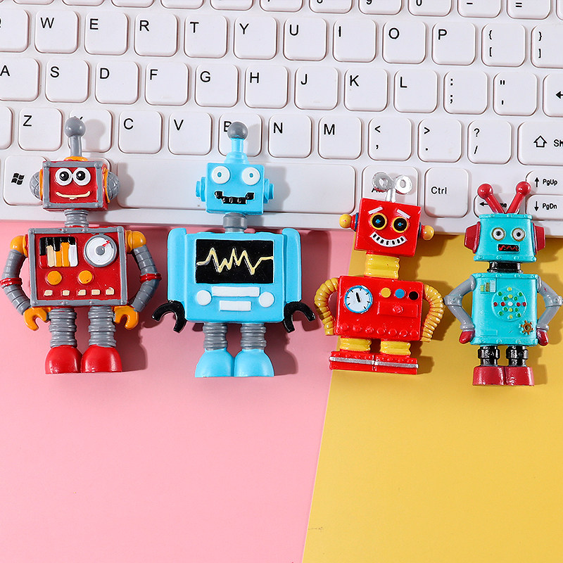 卡通pvc机器人玩偶摆件奶油胶diy手机壳装饰手工制作创意小物件