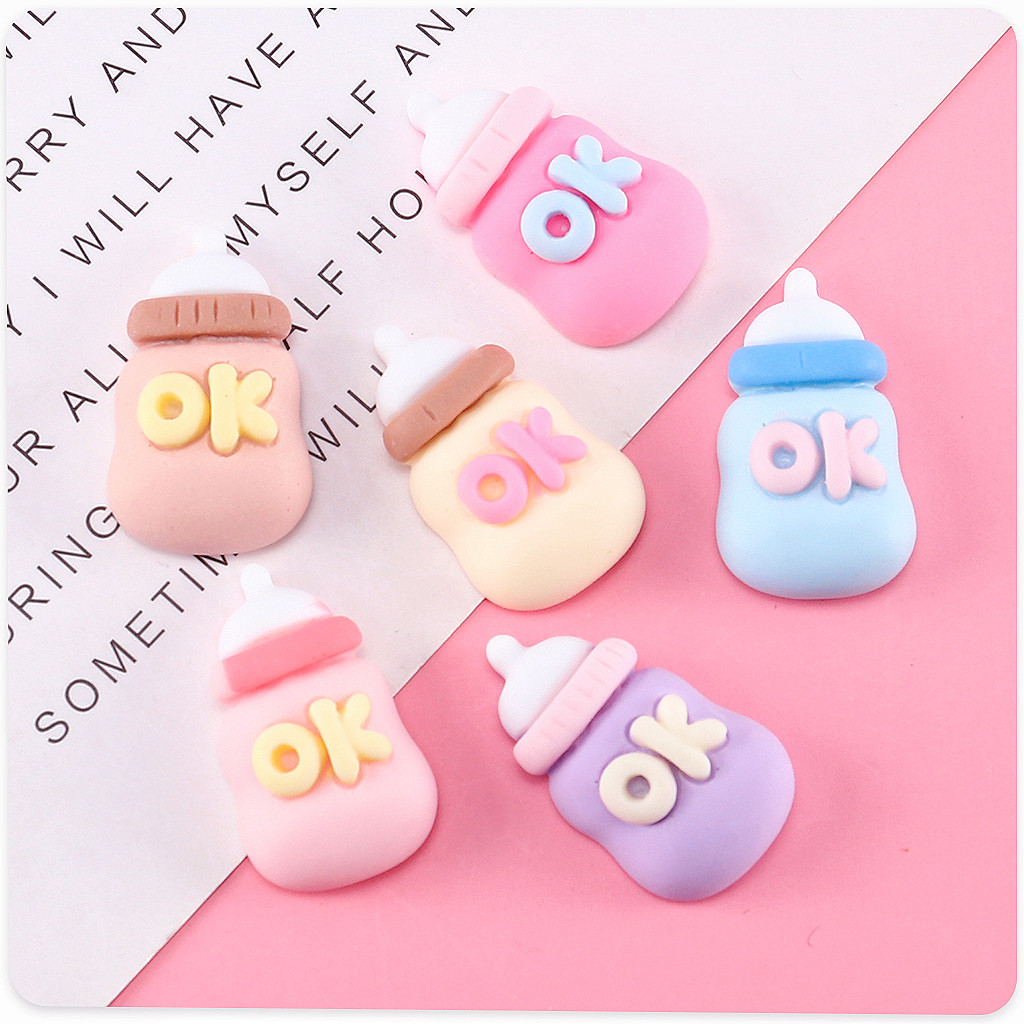 q版可爱ok奶瓶奶油胶diy材料手工制作创意树脂小配件娃娃屋装饰