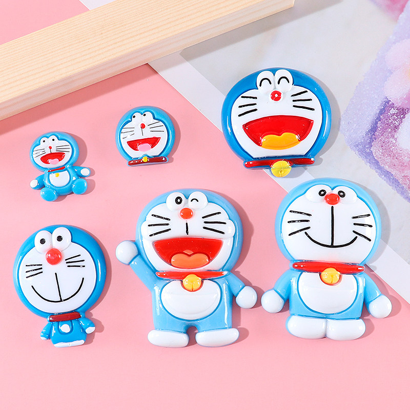 卡通可爱猫咪蓝胖子diy奶油胶手机壳材料手工制作创意装饰物