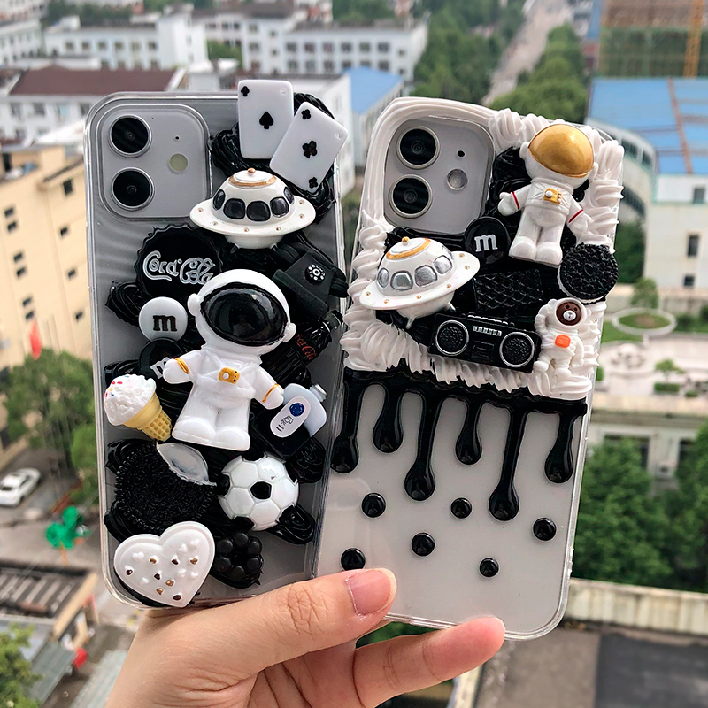 宇航员太空飞船系列奶油胶手机壳diy材料包手工制作创意自制配件