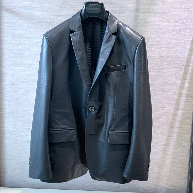 吊牌价9280元真皮衣男商务休闲时尚绵羊皮西服西装促销品牌赫祖丁