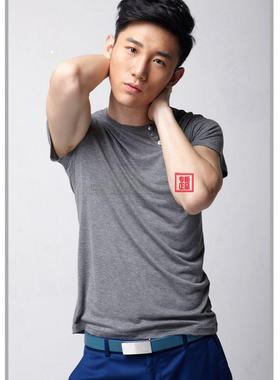 亏本清仓CITING缇綎正品冰丝圆领弹性透气凉爽修身时尚短袖男T恤