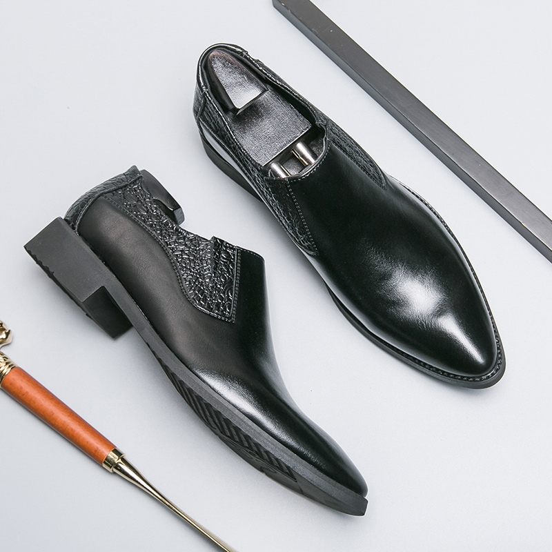 透气内增高英伦软面软底休闲鞋