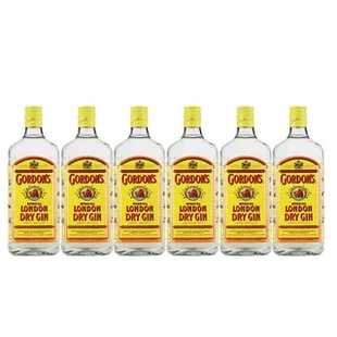 哥顿6瓶金酒装英国GORDON’S毡酒杜松子酒金酒洋酒40度