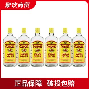 哥顿6瓶金酒装英国GORDON’S毡酒杜松子酒金酒洋酒40度