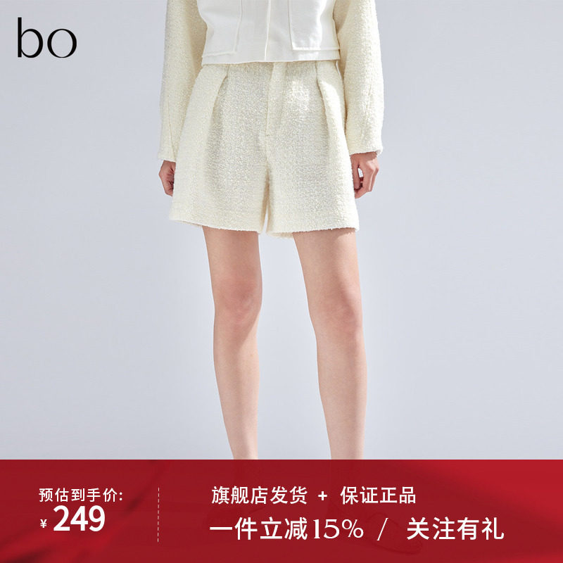 播黑标系列高腰西装短裤女商场同款2024春季新款BDR1KD2047