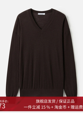 【100%羊毛】播商场同款休闲V领法式24秋冬针织毛衣女BDR9SD4202
