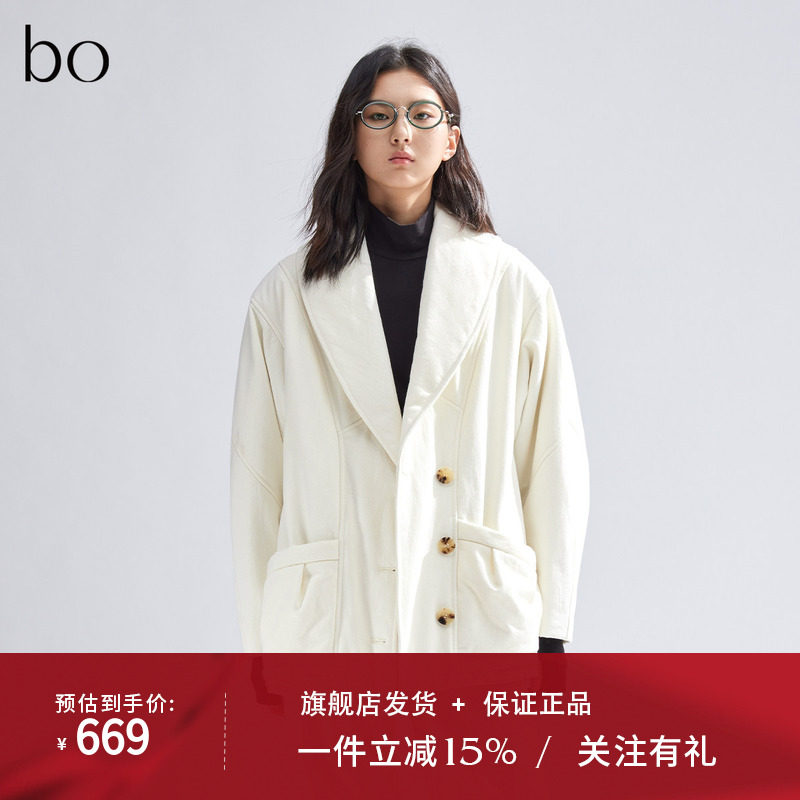 播黑标系列西装领棉服女商场同款复古港风短款棉衣BDR1PD2162