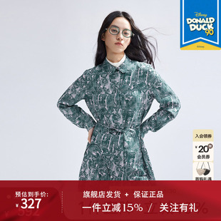 播迪士尼唐老鸭系列商场同款2024新款收腰印花连衣裙BDR1LD0250