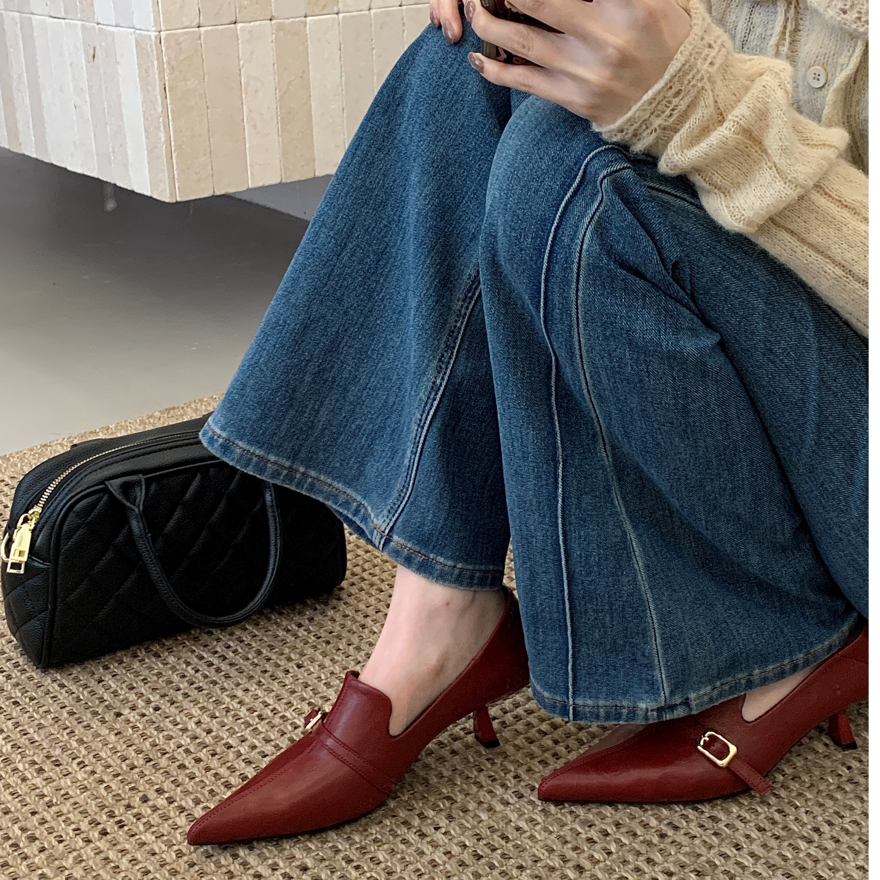 2025新款时尚法式尖头气质高跟鞋