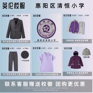 校徽校服】惠阳区清恒小学   英伦学生运动服短袖