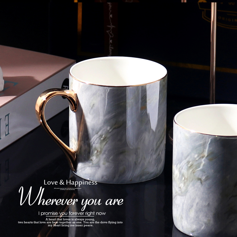 陶瓷北欧马克杯带盖高档