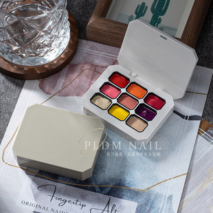 爆款美甲分装盒彩绘胶拍拍胶收纳盒字九宫格子12固态甲油胶分装盘