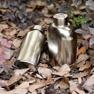 TAIC太可夏季 单层纯钛扁健身运动水壶大容量户外军训便携男1000ML