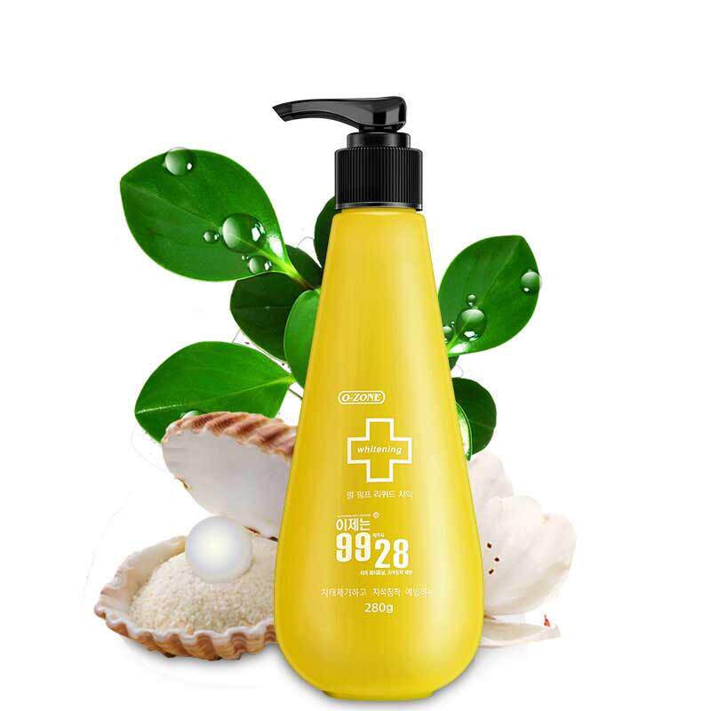 O-ZONE欧志姆9928珍珠按压式牙膏薄荷味韩国美白洁牙神器 黄色1瓶