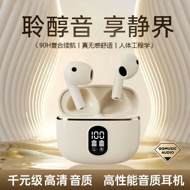 数显半入耳蓝牙耳机新款真无线运动跑步超长续航适用OPPO小米vivo