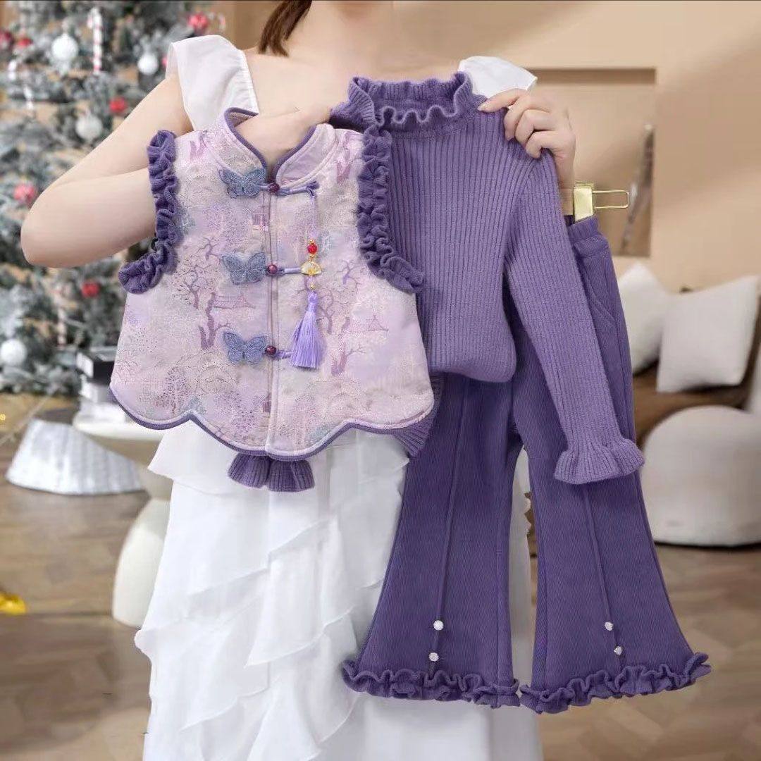 ABC女童中式拜年服套装2025新款冬季宝宝国风汉服加绒马甲洋气三,童装/婴儿装/亲子装,儿童运动套装,淘宝优惠券,粉丝福利购,淘宝优惠卷