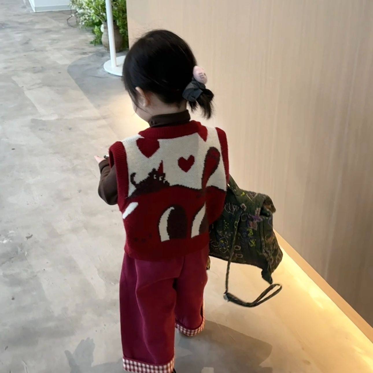 ABC女童套装2025秋冬新款儿童毛衣马甲韩版女宝背心休闲阔腿裤两,童装/婴儿装/亲子装,儿童运动套装,淘宝优惠券,粉丝福利购,淘宝优惠卷