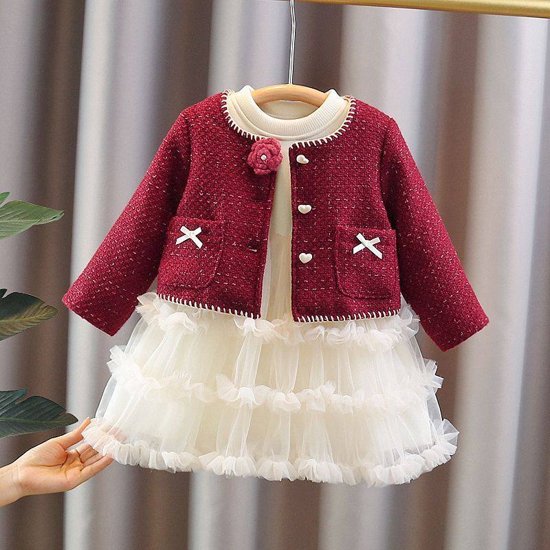 ABC女童连衣裙秋冬装2025新款洋气儿童公主裙子宝宝周岁礼服纱裙,童装/婴儿装/亲子装,儿童运动套装,淘宝优惠券,粉丝福利购,淘宝优惠卷