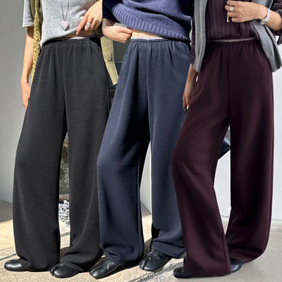 简谜冬季醋酸羊绒微弯刀裤