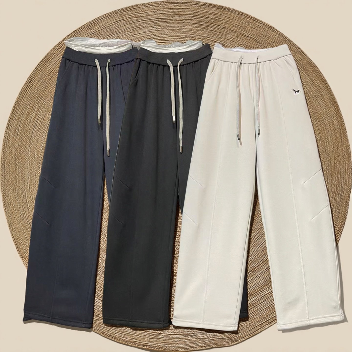 桐桐佳春季小马刺绣微弯刀裤女收脚口卫裤窄版阔腿裤自由鱼26027,女装/女士精品,休闲裤,淘宝优惠券,粉丝福利购,淘宝优惠卷