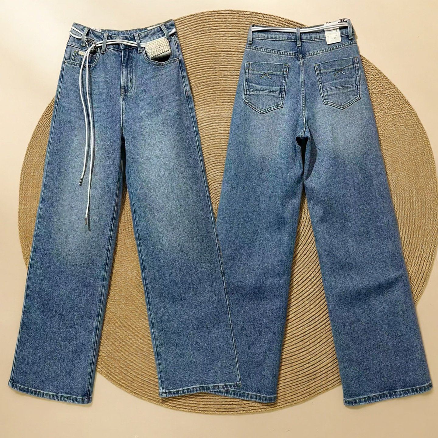 桐桐佳~春季大码弹力牛仔直筒拖地裤女高腰显瘦窄版阔腿长裤9616,女装/女士精品,休闲裤,淘宝优惠券,粉丝福利购,淘宝优惠卷