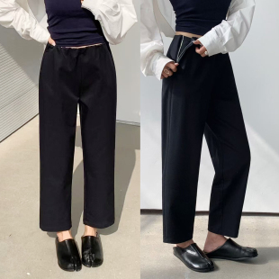 裤 桐桐佳春季 高腰工装 女九分显瘦弹力烟管裤 简谜26002 休闲直筒裤