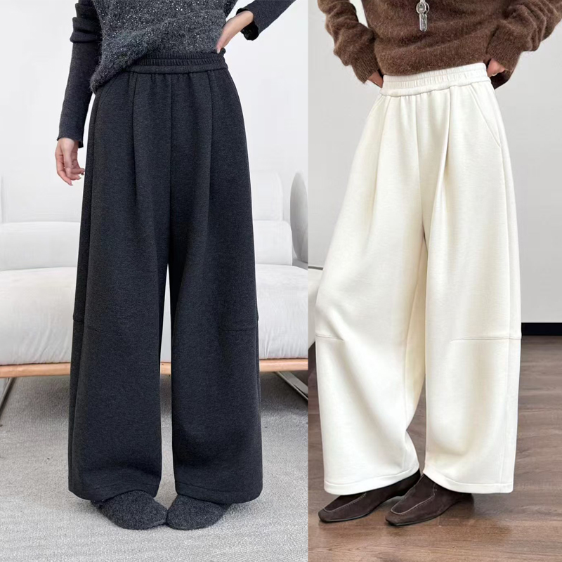 佳冬季新款羊毛弯刀裤高腰轻奢