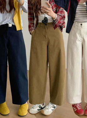 桐桐佳秋款新款高弹九分直筒奶奶裤女高腰百搭牛仔休闲山本裤5038