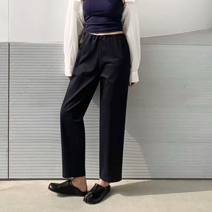 裤 桐桐佳春季 高腰工装 女九分显瘦弹力烟管裤 简谜26002 休闲直筒裤