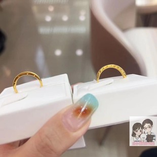 婚庆推荐 loveforeve婚戒 999黄金情侣戒指 香港六福珠宝足金对戒