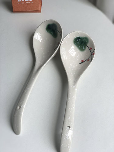 长柄陶瓷汤勺调羹汤匙