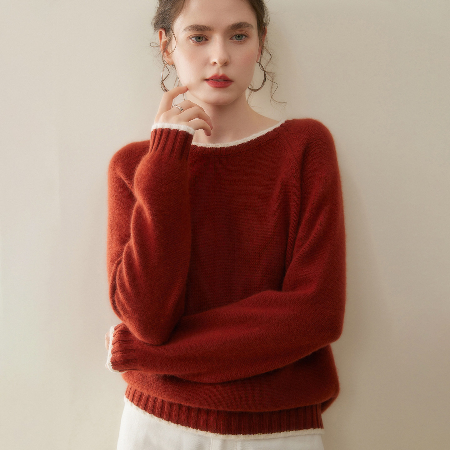 简爱JA秋冬羊毛羊绒针织衫女新款