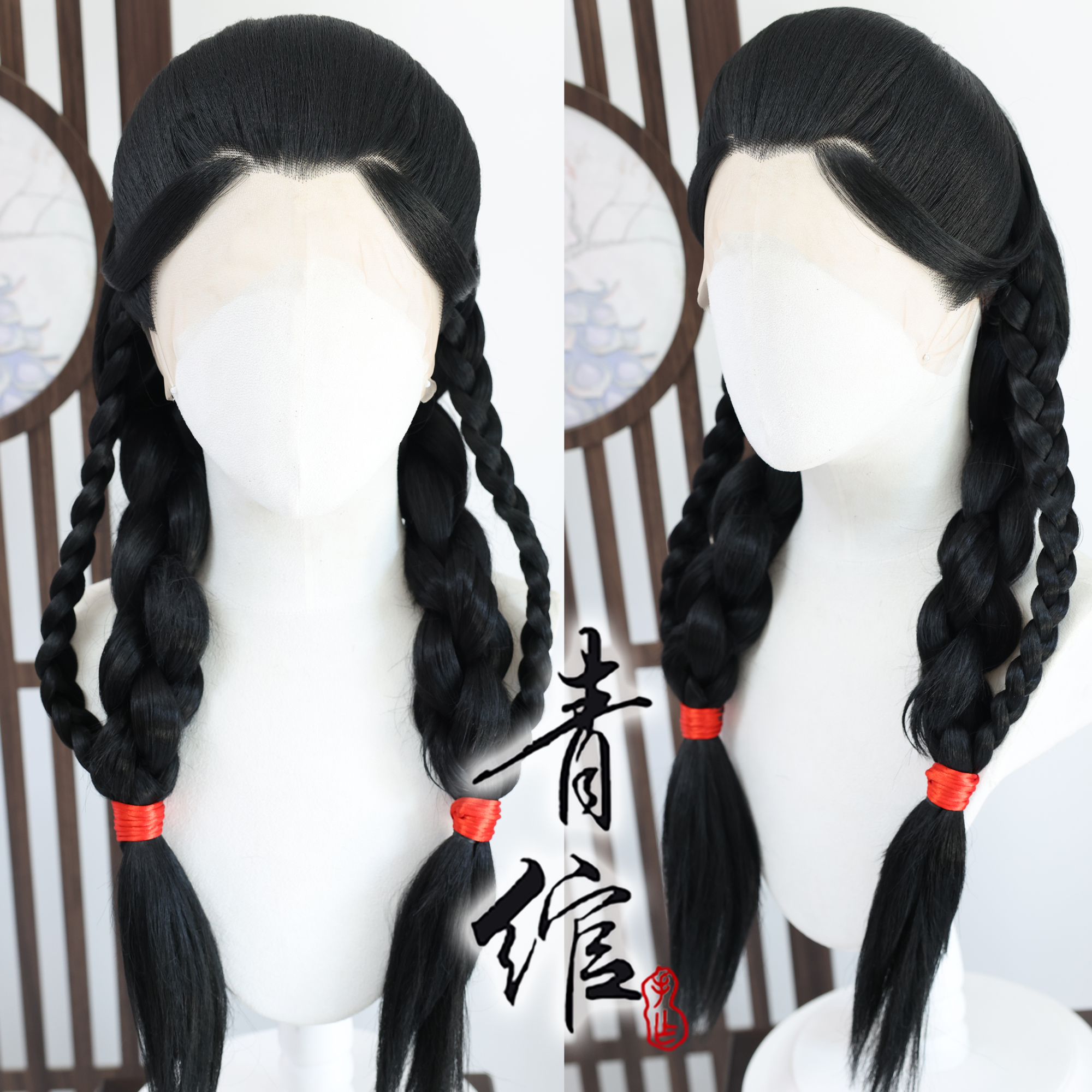 青绾 王者荣耀 杨玉环 原皮 三尖前蕾丝COS造型假发套