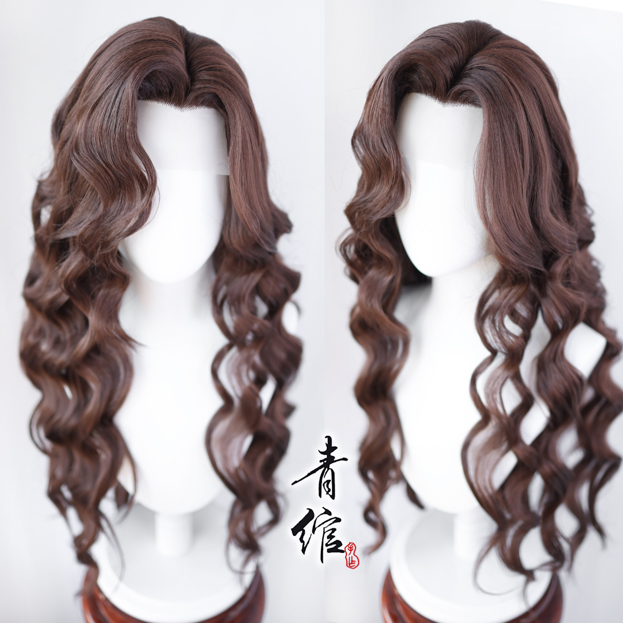 青绾牙仙cos假毛浅棕色仿手勾