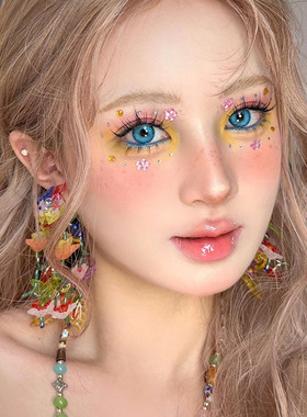森系夸张彩色流苏花朵耳环女