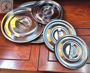 加厚304不锈钢盖汤桶汤锅盖20-22/32/40cm36凹凸平盖单独白钢盖子