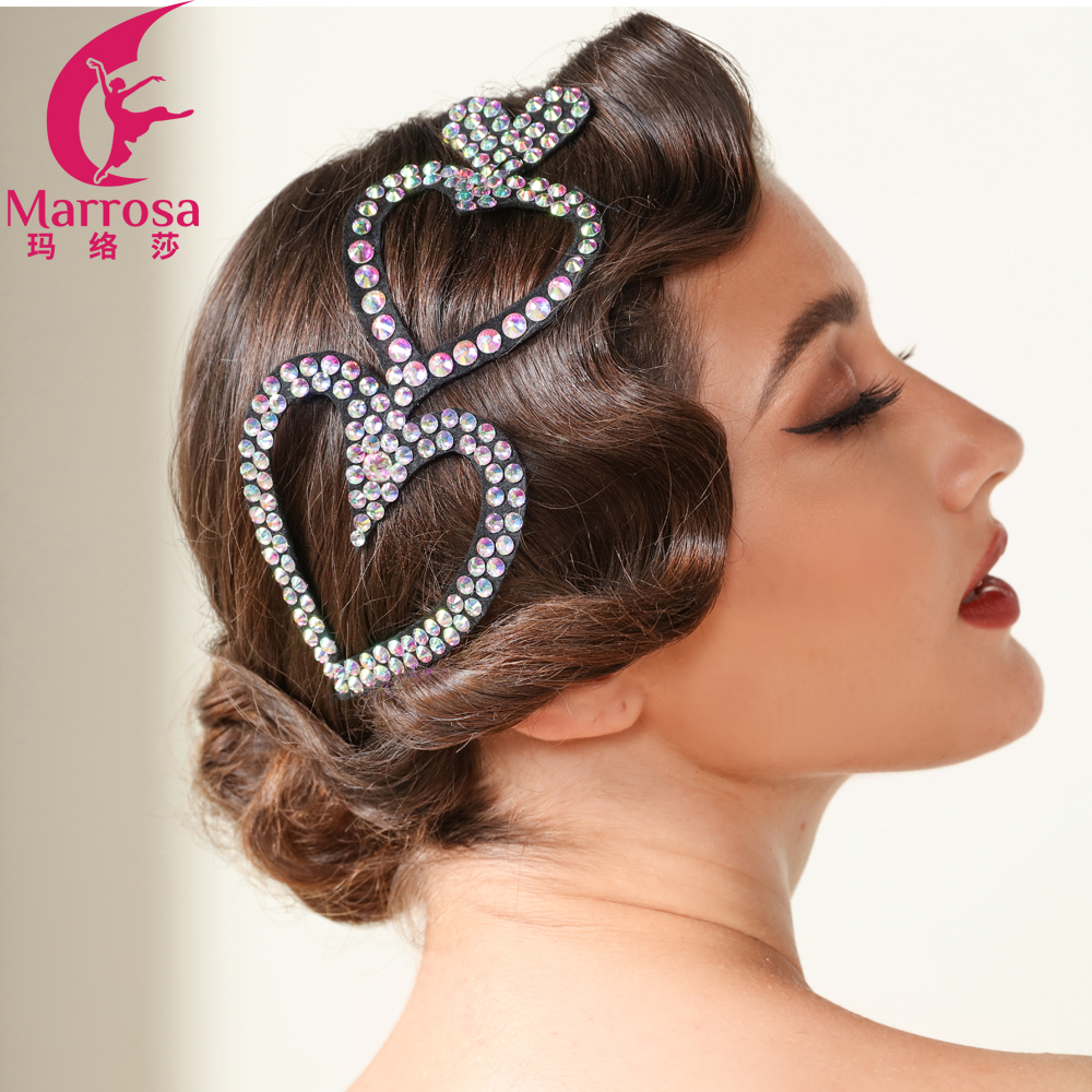 舞蹈演出头饰拉丁舞国标舞摩登舞黑池比赛头花带钻配饰成人额头银