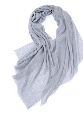 LEMAER乐玛尔 100%CASHMERE「轻薄如纱」拼灰戒指绒羊绒围巾披肩
