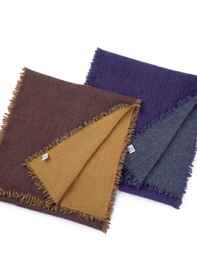 LEMAER乐玛尔 法单CASHMERE梭织复古双面流苏保暖时尚羊绒围巾