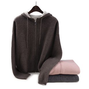 LEMAER乐玛尔 法单特惠100%CASHMERE连帽空气感重磅山羊绒外套